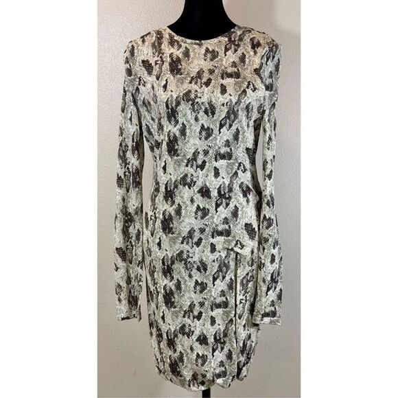 NWOT Rag & Bone Poppy Snakeskin Pattern Ruched Mini Dress Women’s Medium - Picture 3 of 11